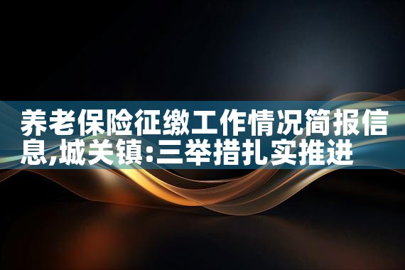 养老保险征缴工作情况简报信息|养征信|债务重组